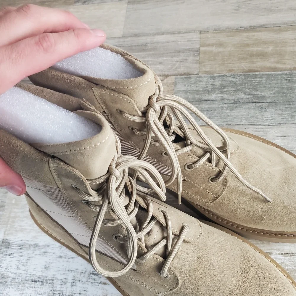 Saint Morta Legion Mens Boots Sz 11 Tan Suede Comfort Lace Up Back Zip